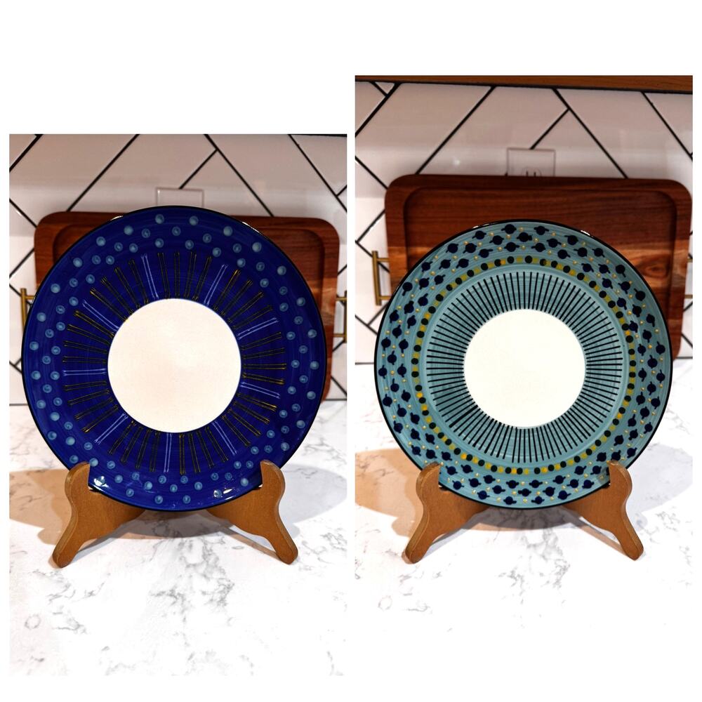 Potter's Workshop for West Elm collection plates x2 hand painted in South Africa